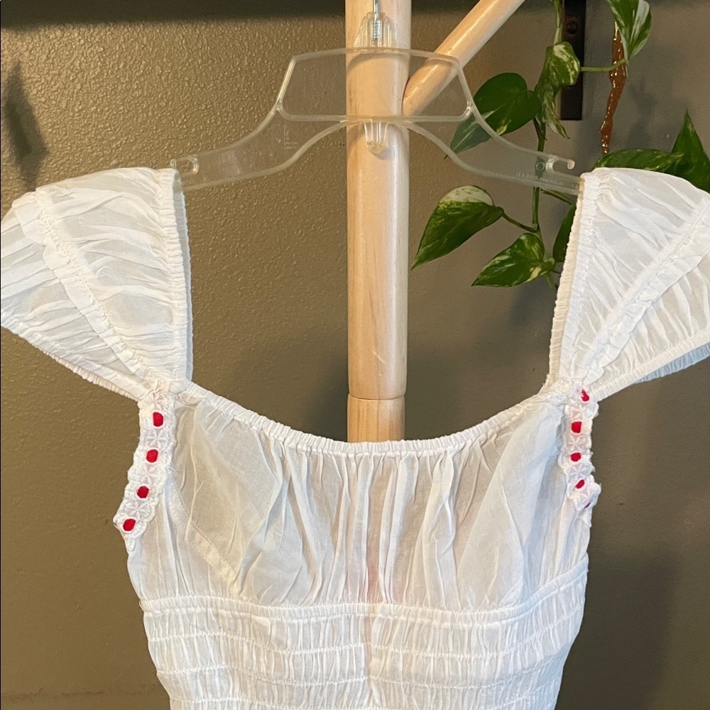 NWT Free People white sweetheart top with red ribbon M - Picture 10 of 10